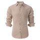 thumbnail image 1 of Blusa y camisa de manga larga con cuello vuelto para hombre, blusa informal de moda con botones y retazos, blusa de manga larga con cuello alto, blusa de poliéster para hombre, 1 of 7