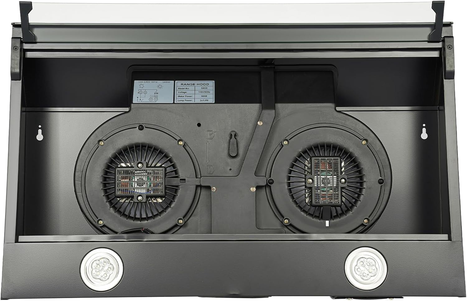 Range Hood 30 In 350 CFM Under Cabinet Range Hood 3 Air Speeds 2200 RPM Vent Hood with LED Lights, Upward/Sideways Venting Range Hoods for Kitchens Restaurants Hotels