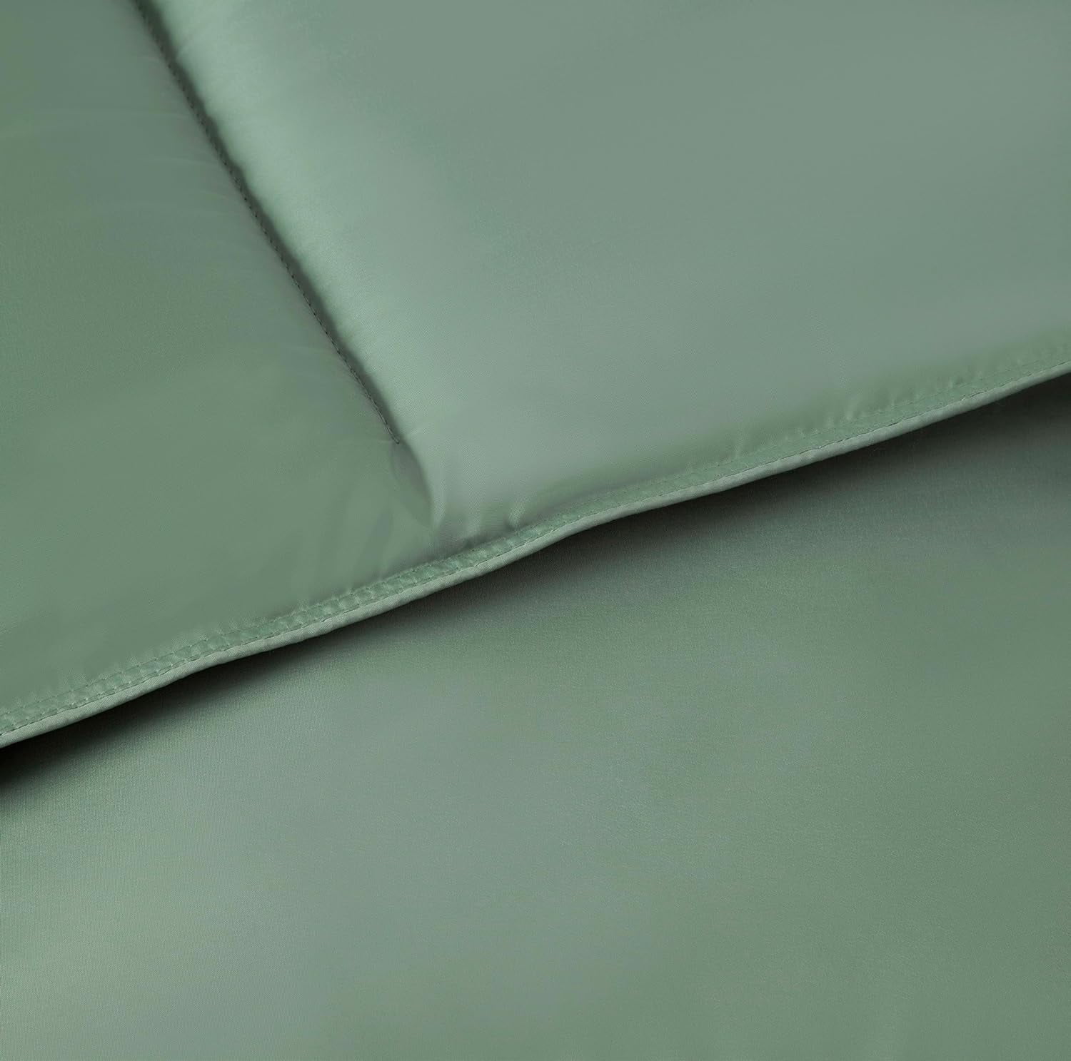 Chezmoi Collection All Season Queen Size Down Alternative Comforter - Plush Microfiber Fill - Box Stitch Quilted - Duvet Insert with Corner Tabs (Full/Queen, Sage Green)
