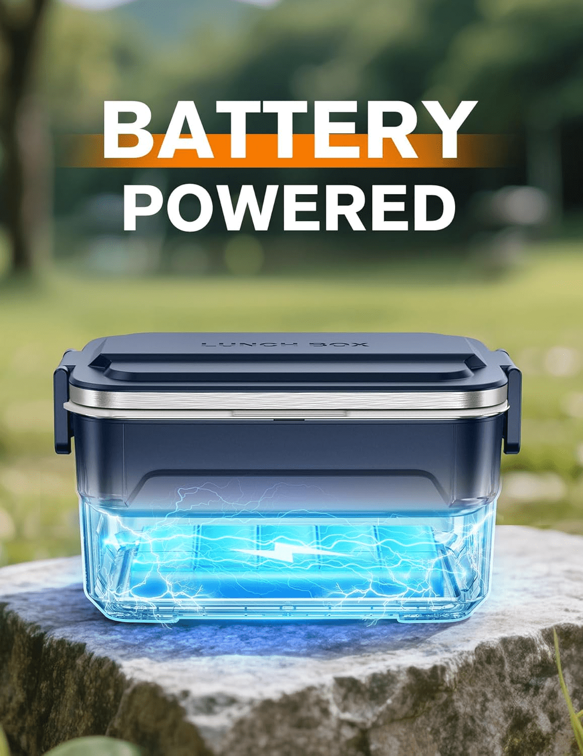 XL 6.3-Cup Cordless Electric Lunch Box for Adults, Heated Lunch Box for Men with Scheduled Heating, Portable Car Food Warmer with Utensils, Two-Tier Bag, Removable Divider