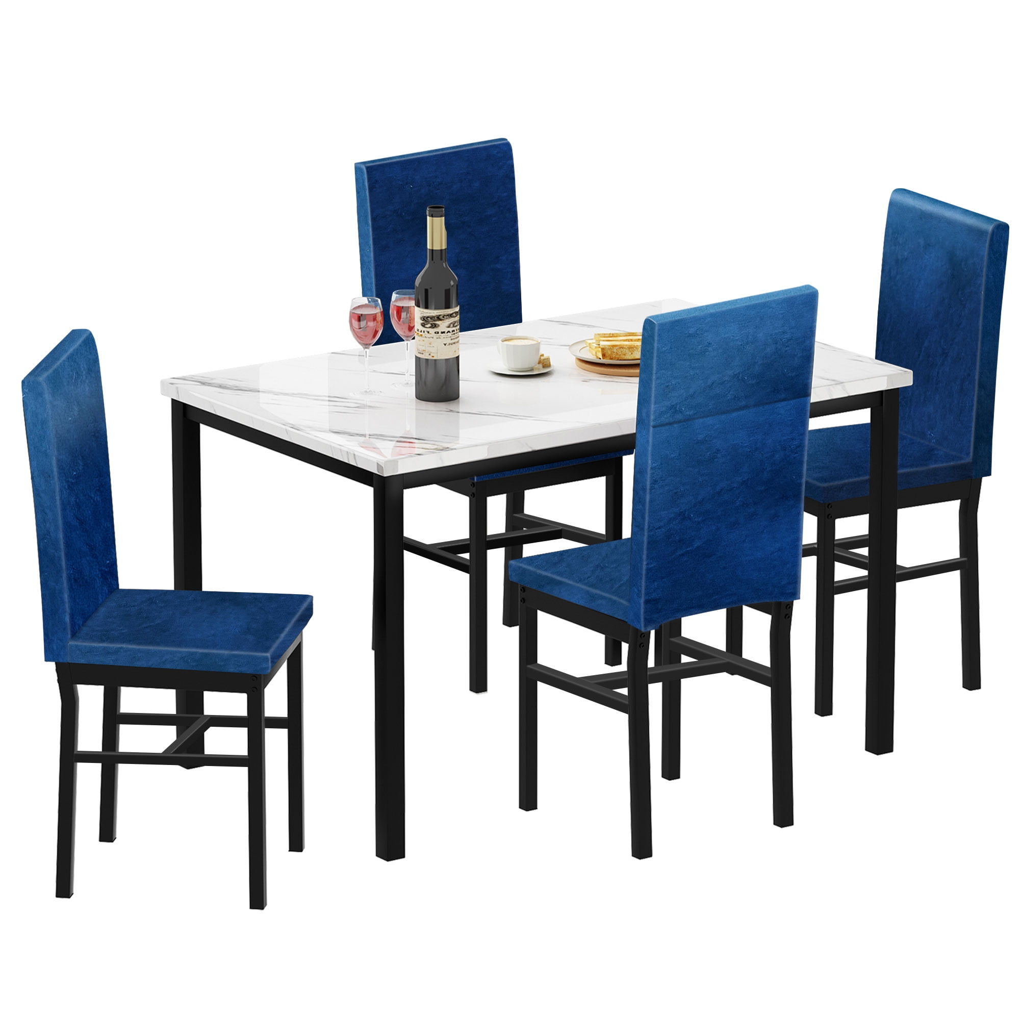 Buy Uhomepro 5 Pieces Dining Table Set Elegant Marble Top Kitchen 