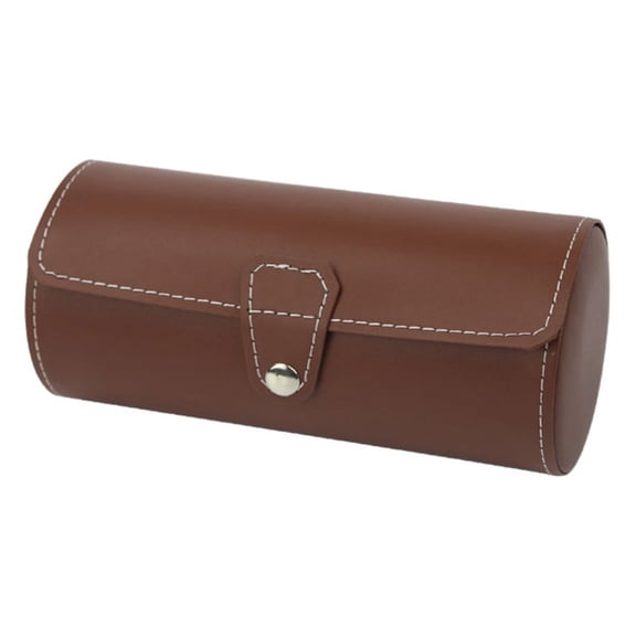 ZUARFY 3 Slots Watch Roll Travel Case Portable Leather Watch Storage Box Slid in Out