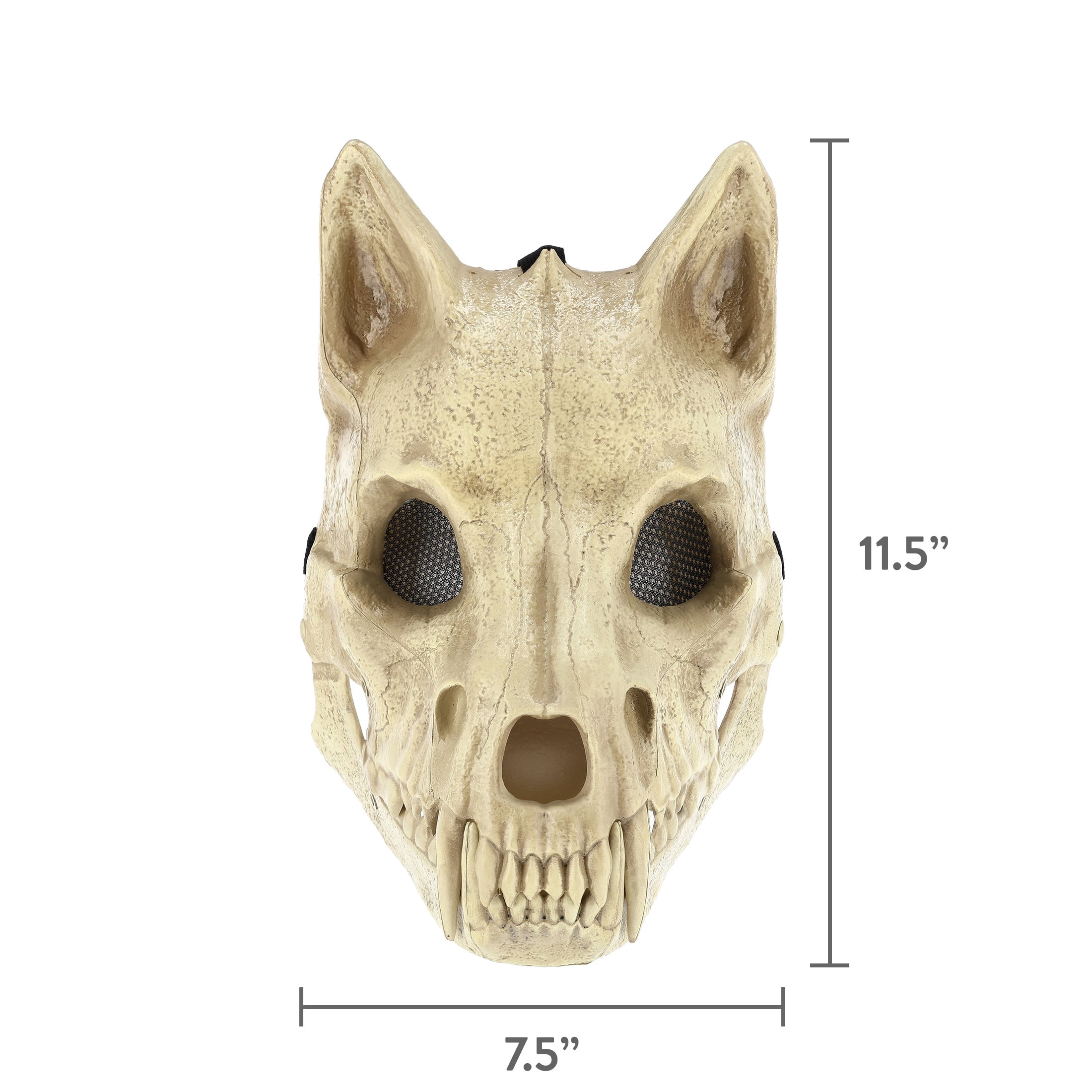 Skeleton Wolf Mask Costume Accessory for Adults, Beige, Halloween by Way To Celebrate