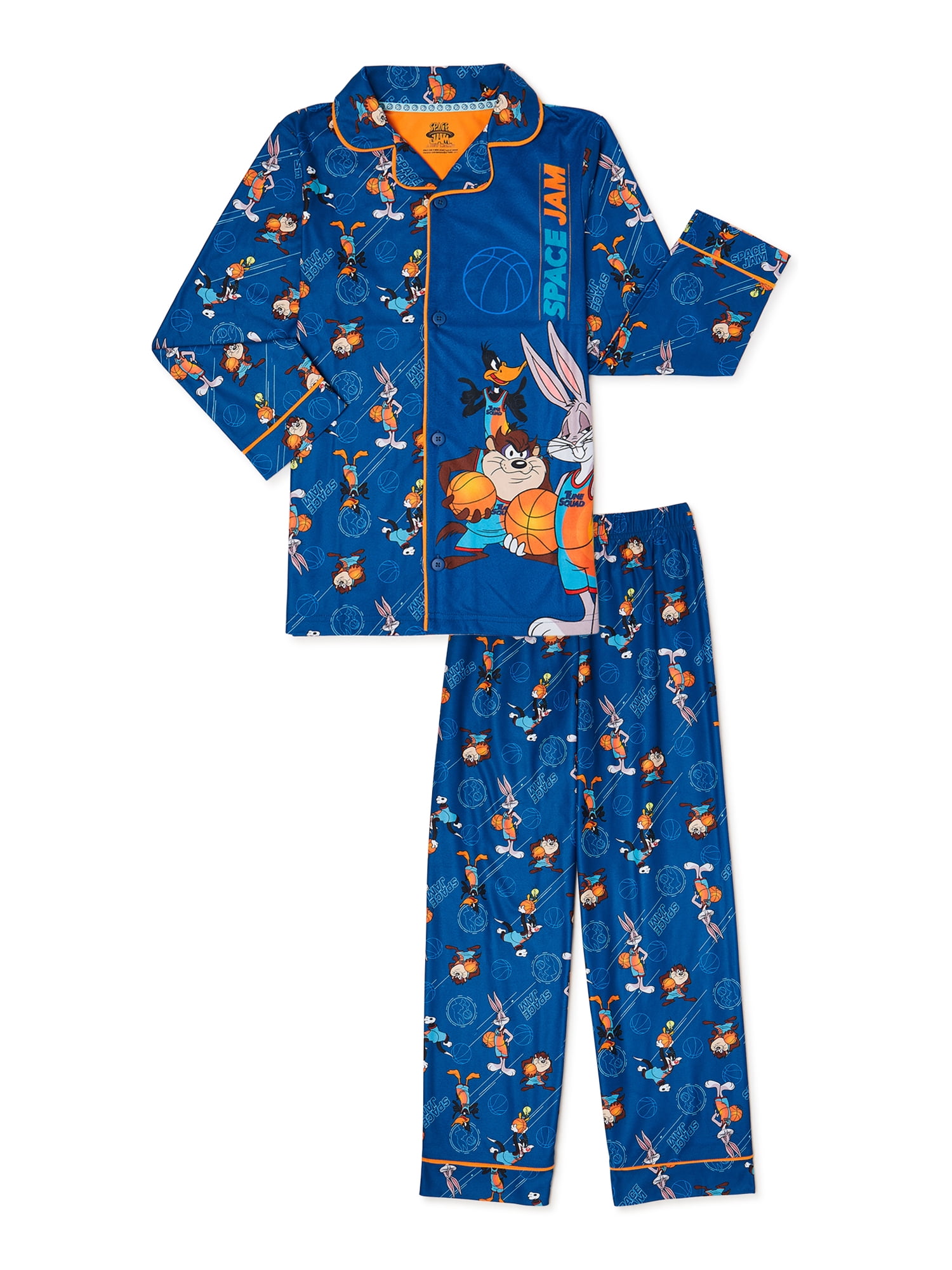 Space Jam Space Jam Boys' Long Sleeve Pajama Set, 2Piece, Sizes 412