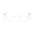 thumbnail image 1 of Womens Bling Rhinestone Gothic Cat Eye Clear Lens Plastic Fashion Eyeglasses Clear, 1 of 7