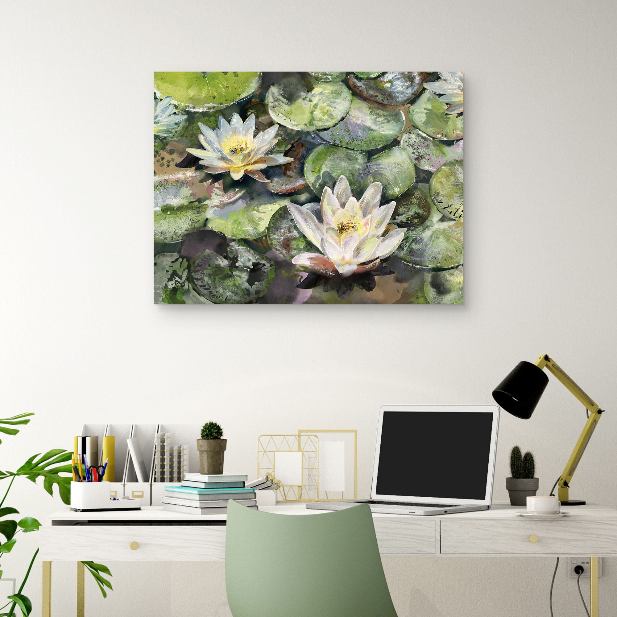 Lotus Blossoms by Studio Arts Canvas Art Print, 1.5" x 40"