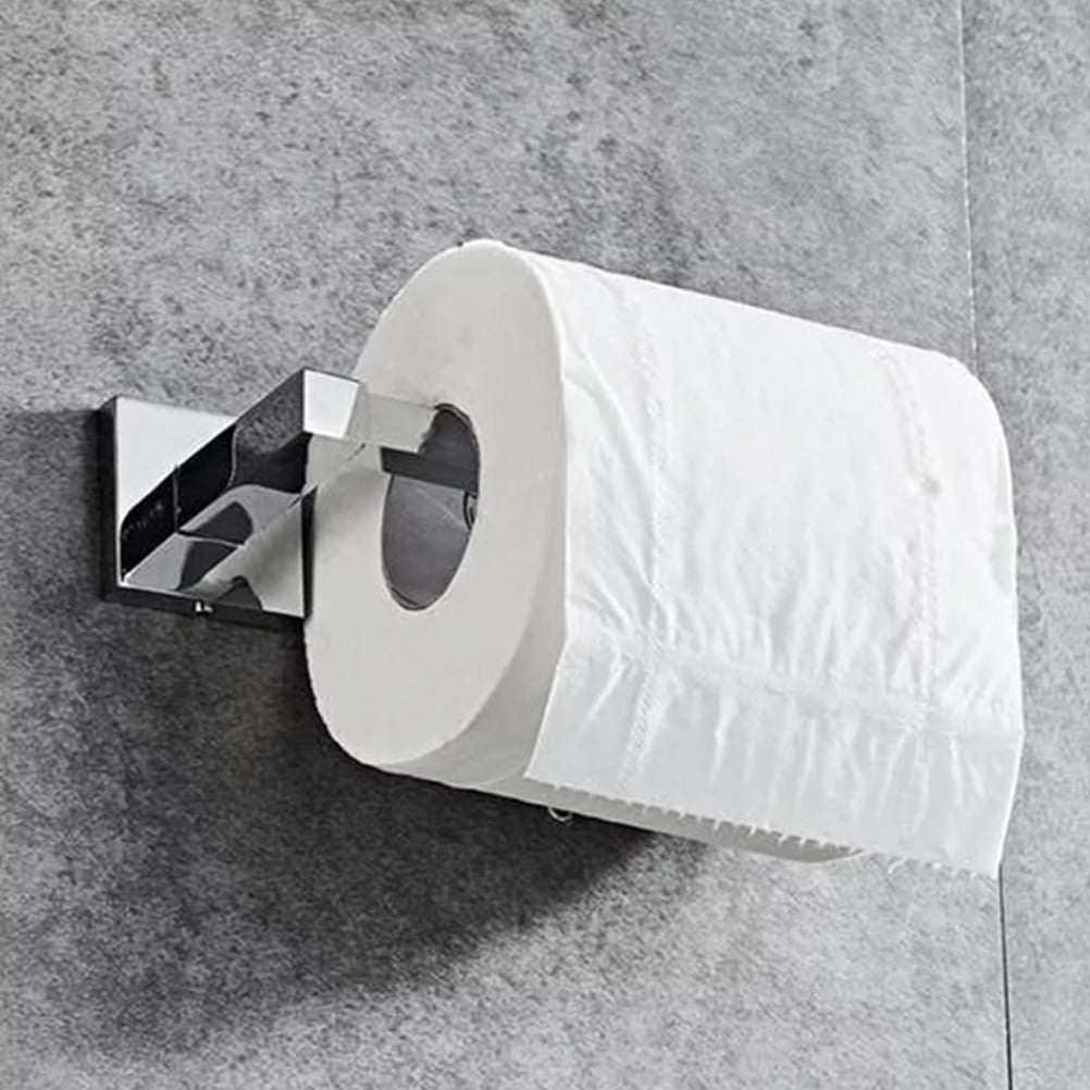 Details about   Square Bathroom Toilet Roll Holder & Towel Ring Set Fittings Included 