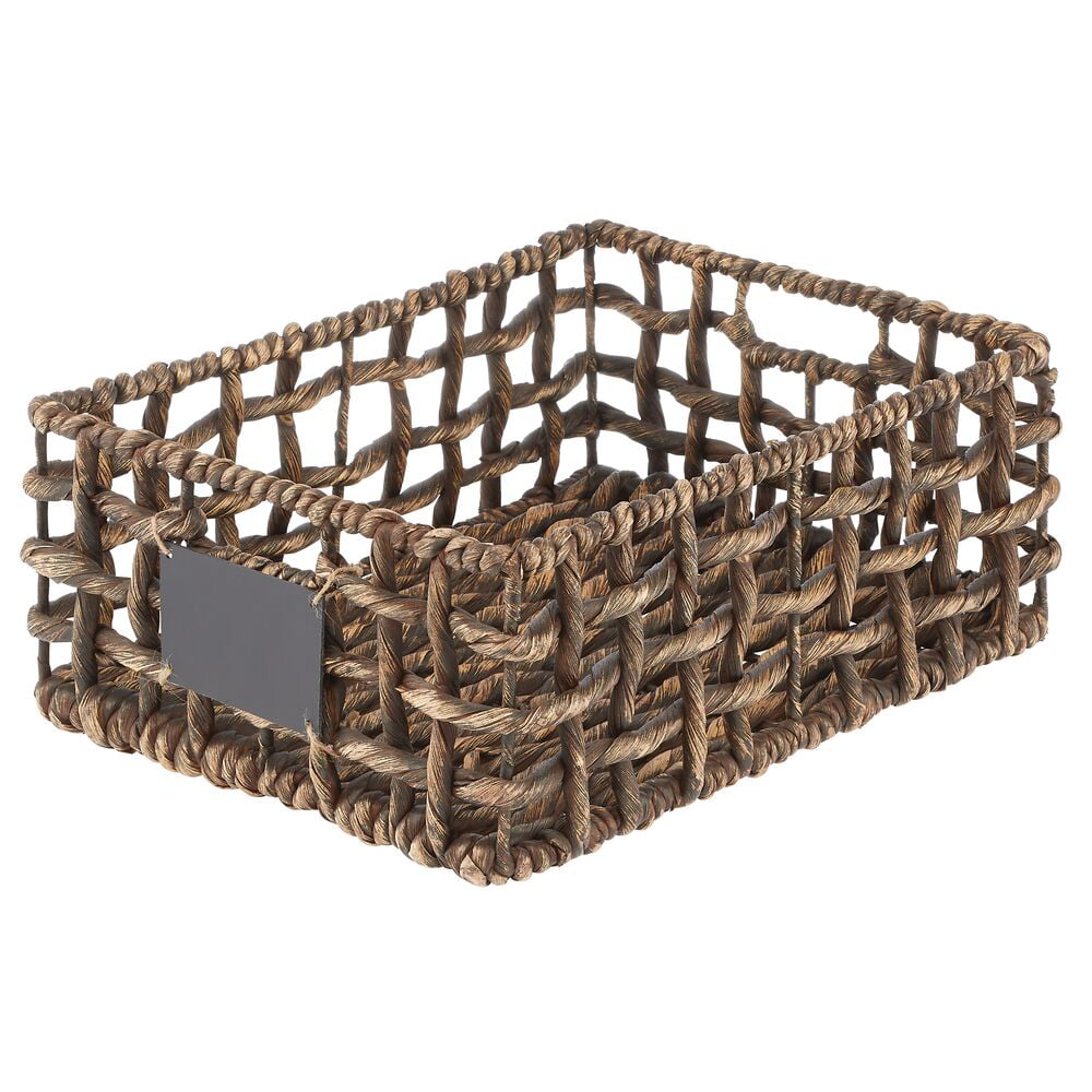 Bedroom Kitchen Office Water Hyacinth Shelf Drawer Wicker Storage Basket 