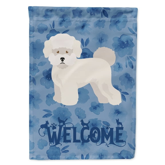 Carolines Treasures CK5970GF Bichon Fris? 2 Welcome Flag Garden Size Small multicolor