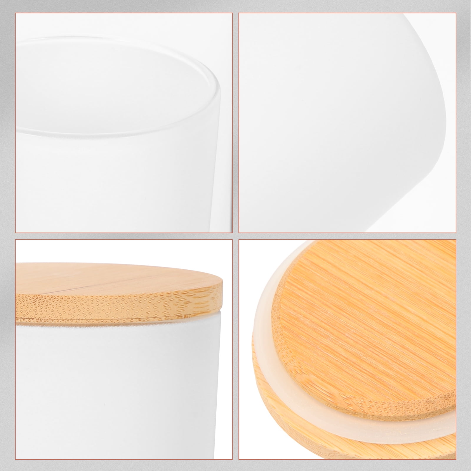 WRISTBIQUE Round Glass Tins with Lids Aromatherapy Scented Candle Container White 4 Sets