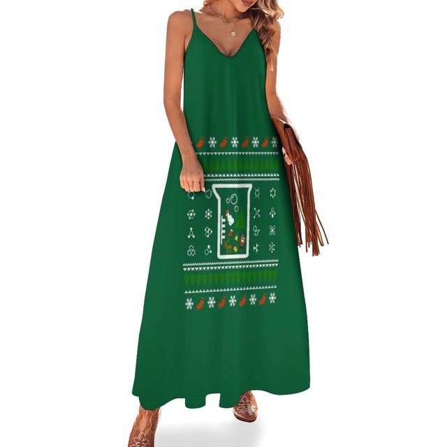 Suéter feo de química Vestido largo sin mangas de Navidad Vestido de fiesta de verano para mujer