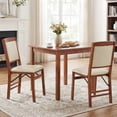 thumbnail image 4 of Costway 2 Pack Folding Dining Chairs Foldable Chairs with PVC Padded Seat & High Backrest Walnut, 4 of 10
