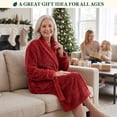 thumbnail image 6 of PAVILIA Plush Robe for Women, Soft Fleece Long Spa Robe, Ladies Bathrobe with Pockets, Warm Fuzzy Housecoat, Wine Red, L/XL, 6 of 8