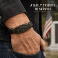 thumbnail image 4 of Vietnam Veteran Honor Bracelet, 1955-1975 Commemorative Braided Wristband, All Gave Some Some Gave All Metal Cuff Bangle, Black Woven Commemorative Military Bracelet Gift for Veterans, 4 of 7