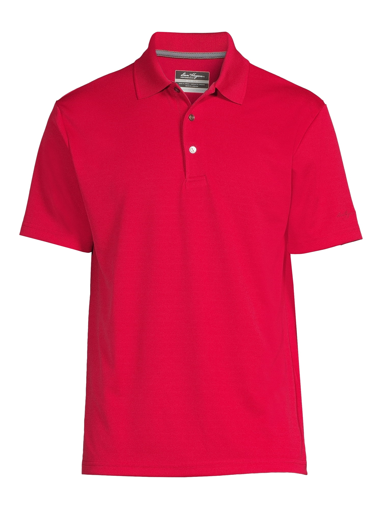 Ben Hogan Men's and Big Men's Ventilated Performance Polo Shirt, Up to Sizes 5XL