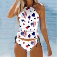 thumbnail image 2 of YDLCAFD Easter Women's Split Swimsuit Set Independent Day Printed Split Bikini Beach Set, 2 of 4