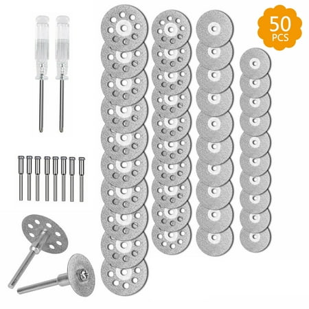 

Eccomum 50Pcs Diamond Cutting Wheel Kit for Rotary Tools Die Grinder Metal Cut Off Disc