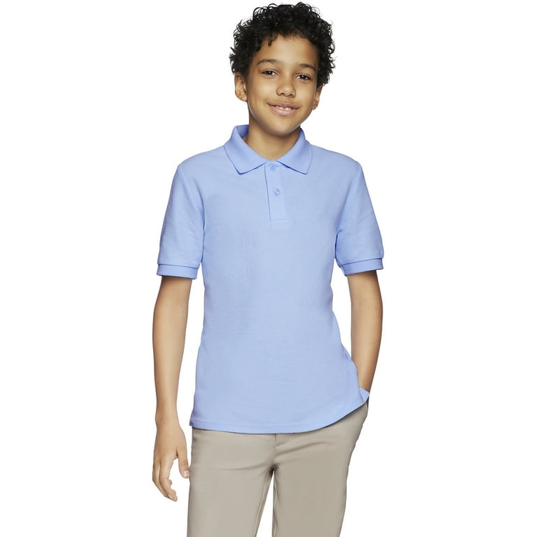 Wonder Nation Boys School Uniform Pique Polo Shirts with Short Sleeves 2 Pack Sizes 4 18 Husky Walmart