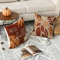 thumbnail image 5 of Sm:)e Pumpkin Fall Throw Pillow Cover 18x18 Inch Set of 4, Autumn Decorative Outdoor Cushion Cover for Sofa Couch, 5 of 6