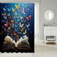 thumbnail image 2 of Erosebridal Butterflies Shower Curtain 72x84,Vintage Book Bathroom Curtain,Animal Room Decorative, 2 of 5