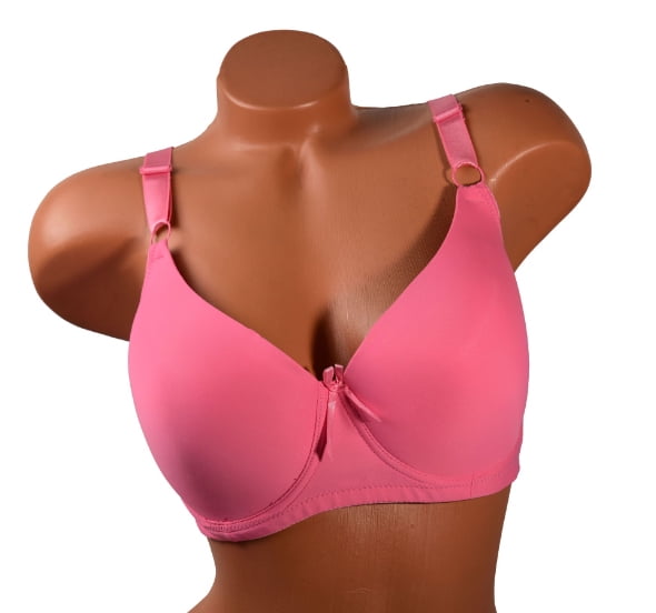 Women's Pack of 6 Solid Color Soft Pad Supportive Full Cup Bra Set 8222 (34,D)