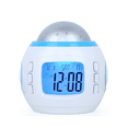 thumbnail image 1 of Reloj Despertador Con Proyección De Estrellas Para Niños Blanco detalles azul, 1 of 5
