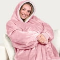 thumbnail image 6 of Bare Homey Plush Sherpa Wearable Blanket - Fluffy & Soft - Lightweight - Adult, Light Pink, 6 of 9