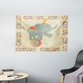 thumbnail image 1 of Circus Tapestry, Happy Smiling Circus Elephant Performing Balance on Ball Grungy Retro Texture Print, Wall Hanging for Bedroom Living Room Dorm Decor, 60W X 40L Inches, Multicolor, by Ambesonne, 1 of 2