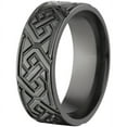 thumbnail image 2 of 8mm Flat Black Zirconium Ring with a Milled Celtic Design, 2 of 3