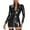 Black, variant on Women Sexy Leather Dress, Wetlook PVC Leather, Long sleeve, Plus Size shiny Latex Hip Skirt