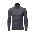 thumbnail image 1 of Qarigey Ropa interior térmica para hombre, Tops de cuello alto, jersey de manga larga, , cómodo, para invierno, para el hogar, la oficina y Camisetas Gris oscuro, 1 of 6