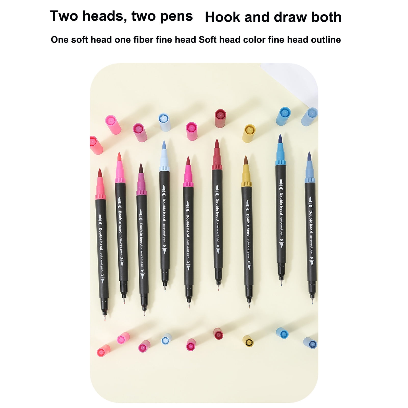 Gqtwoy 120-Color Dual Tip Watercolor Brush Pen Set, Double Ended Art Markers, Fine Liner and Brush Tip for Drawing, Sketching, Outlining, and Painting, Water-Based Ink with Storage Container