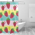 thumbnail image 2 of Coolnut Strawberry and Floral Shower Curtain Bathroom Decor Watercolor Shower Curtain Sets Fabric Cloth Bathroom Curtains with Hooks 60x72 Inch, 2 of 6