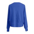 thumbnail image 3 of WTOBBY Women's Fashion Oversized Knit Cardigan Sweater with Buttons Long Sleeves Solid Color Jacket, Comfortable and Stylish Top for Layering in Cool Weather,Blue XL, 3 of 5