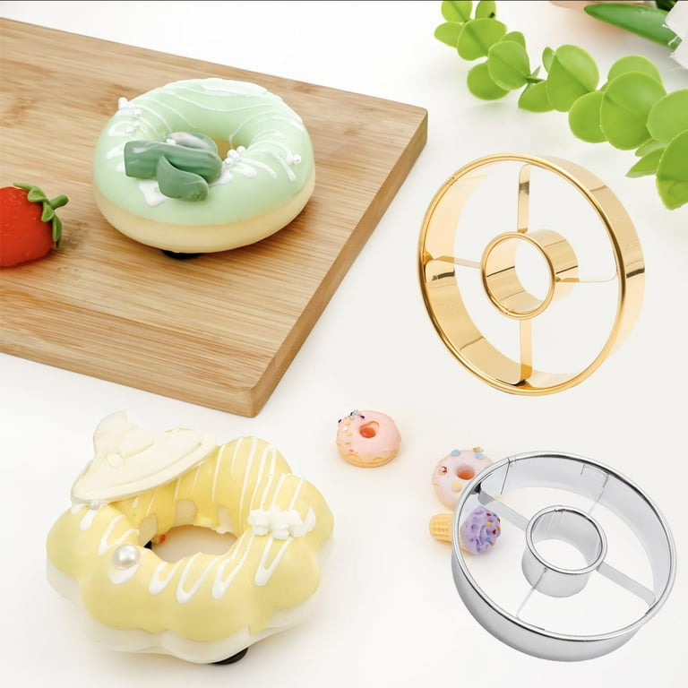 2Pcs Stainless Steel Donut Cutter, 3.86inch Multi Purpose Doughnut