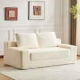 thumbnail image 2 of Corduroy Loveseat Sofa, Deep Seat Couch, No Assembly Bean Bag Sofa with Reversible Cushion and Pillows, 600 Lbs Capacity, 71.7 Inch White for Living Room Bedroom Apartment, 2 of 8