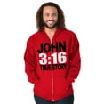 thumbnail image 3 of John 3:16 True Story Bible Verse Zip Up Hoodie Men's Women's Brisco Brands S, 3 of 6