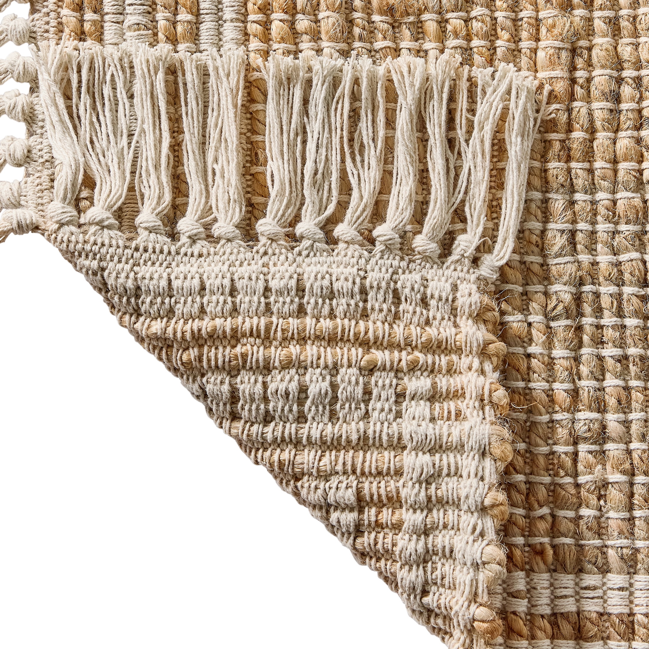Better Homes & Gardens Interlocking Jute Accent Rug, Ivory & Natural, 24 in x 36 in