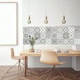 thumbnail image 4 of 2 juegos de pegatinas con patrón de azulejos grises retro para cocina, escritorio, impermeables, para pared, decorativas, 4 of 5