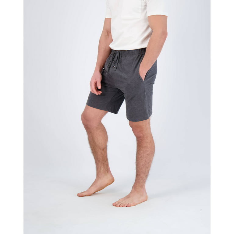Real Essentials Men's 4-Pack Soft Knit Sleep Shorts, Sizes S-3XL