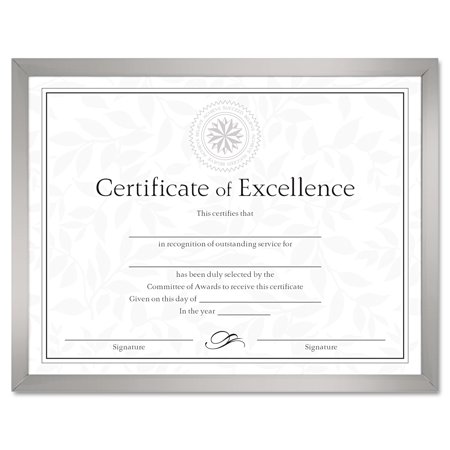 1899 Silver Certificate - Value U-Channel Document Frame w/Certificates, 8 1/2 x 11, Silver