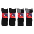thumbnail image 3 of 8 Pairs of Diabetic Warm Slipper Socks, Extra Thick Cotton Triple Cushioned Crew Socks (Black/Black with Gray Sole, Size 10-13), 3 of 6
