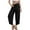 Black, variant on Women's Pants Petite Under $10 With Pocket Elastic Waist Solid Color Baggy Casual Wide-Leg Pants