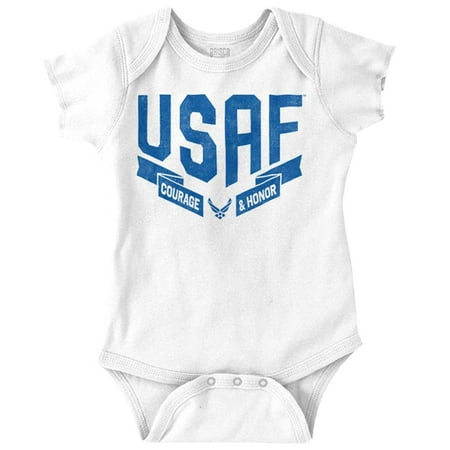 

US Air Force Vintage Banner Logo Romper Boys or Girls Infant Baby Brisco Brands 24M