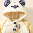 thumbnail image 3 of Winter Padded Snowsuit foe Boys Girls Cute Koala Ear Hooded Jumpsuit Long Raglan Sleeve Quilted Warm Outfits, 3 of 6