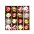 thumbnail image 2 of 16PCS Christmas Tree Ornaments, 2.36 "Red Green Gold Baubles with Painted & Glitter Designs, Xmas Hanging Decor for Holiday Party Home Decor, 2 of 9