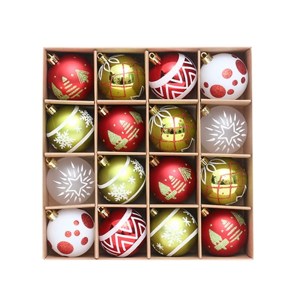 16PC Christmas Tree Hanging Ornaments Set, Shatterproof Ball Decorations for Xmas, Durable Holiday Ornaments for Tree and Home,2.3 Inch