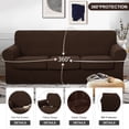thumbnail image 4 of U-NICE HOME 4-Piece Stretch Sofa Cover for 3-Cushion Couch Pet-Friendly, Chocolate, 4 of 7