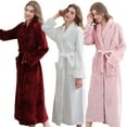 thumbnail image 5 of Fjuchai Thicker Long Flannel Sleepwear for Man Women Imitation Fur Collar Bathrobes Warm Pajamas Bath Towel M-3XL, 5 of 8