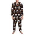 thumbnail image 3 of Sikiie Butterfly Skull Mens Pajama Set, Soft Warm Long Sleeve Sleepwear, Cozy Button-Down Pjs for Men-Medium, 3 of 7